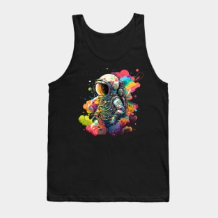 Astronaut in Space Colorful Vibrant Psychedelic Tank Top